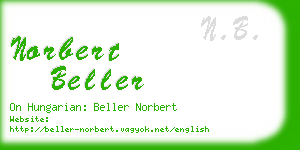 norbert beller business card